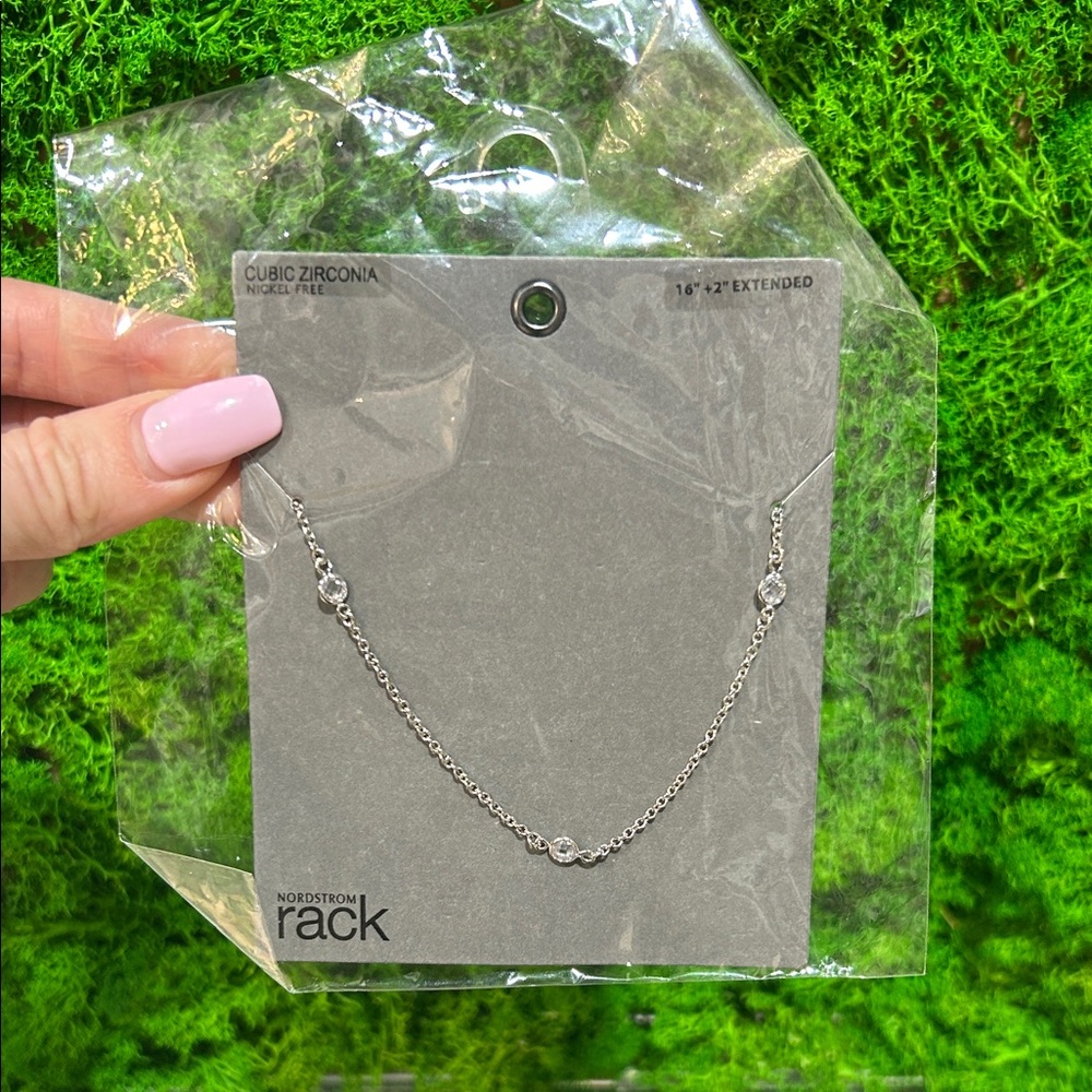 Nordstrom Silver Necklace with Cubic Zirconia Accents 🇨🇦